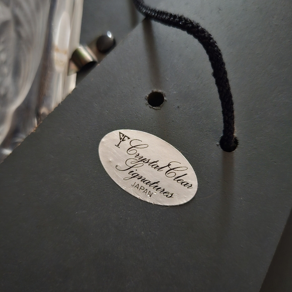 Vintage 90's Etched Cut Floral Crystal Glass Crystal Clear Signatures 4x6 Frame - Picture 2 of 3